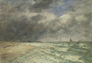 ドーヴィル、1895年の海のガスティ天気